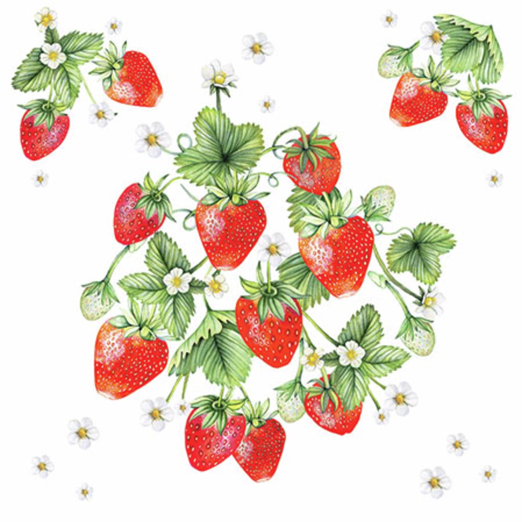 KAFFESERVIETTER - BUNCH OF STRAWBERRIES