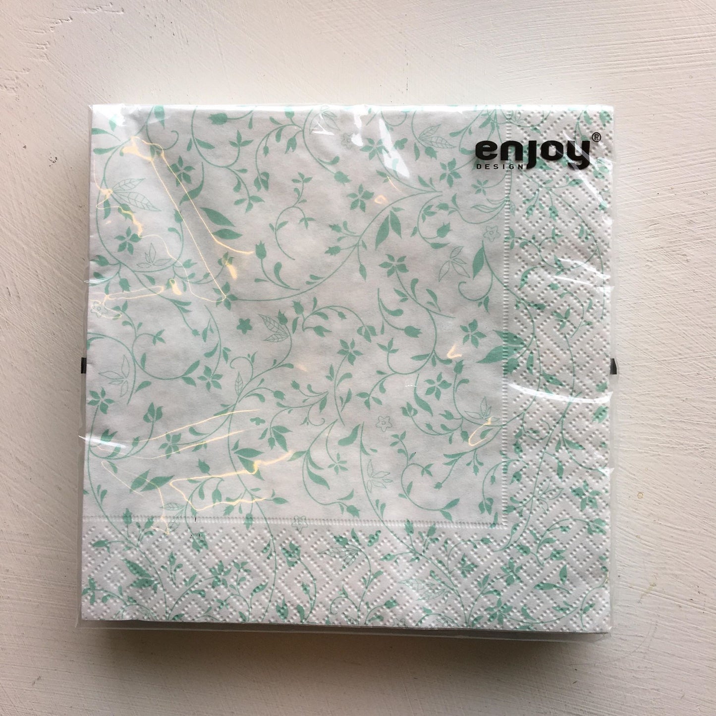 SERVIETTAR - ENJOY - SMÅBLOMSTRET MINT