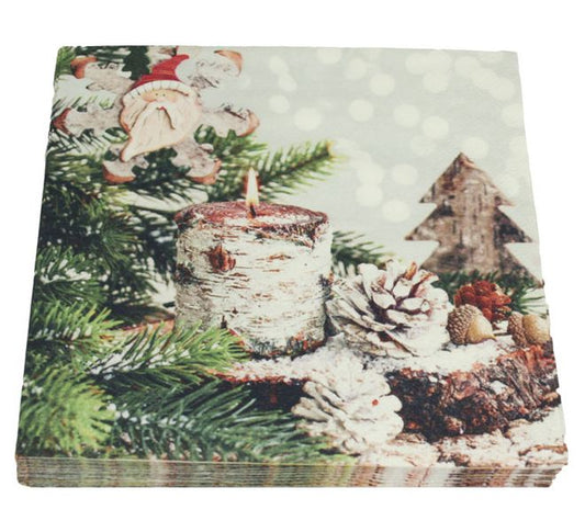 SERVIETTAR - LYS OG JULENISSE