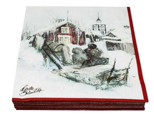 SERVIETTAR - VINTERBARN - BARN I FJELLHEIMEN