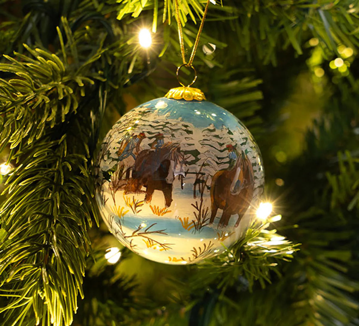 JULEKULE - HÅNDMALT - NISSER PÅ TUR