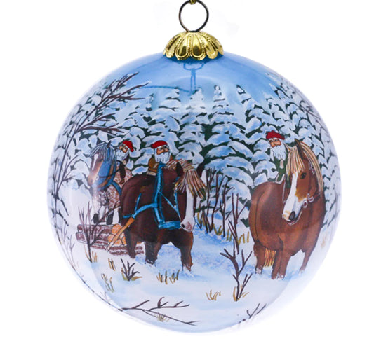 JULEKULE - HÅNDMALT - NISSER PÅ TUR