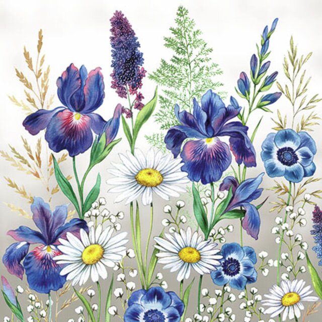 KAFFISERVIETTER - MIXED MEADOW FLOWERS